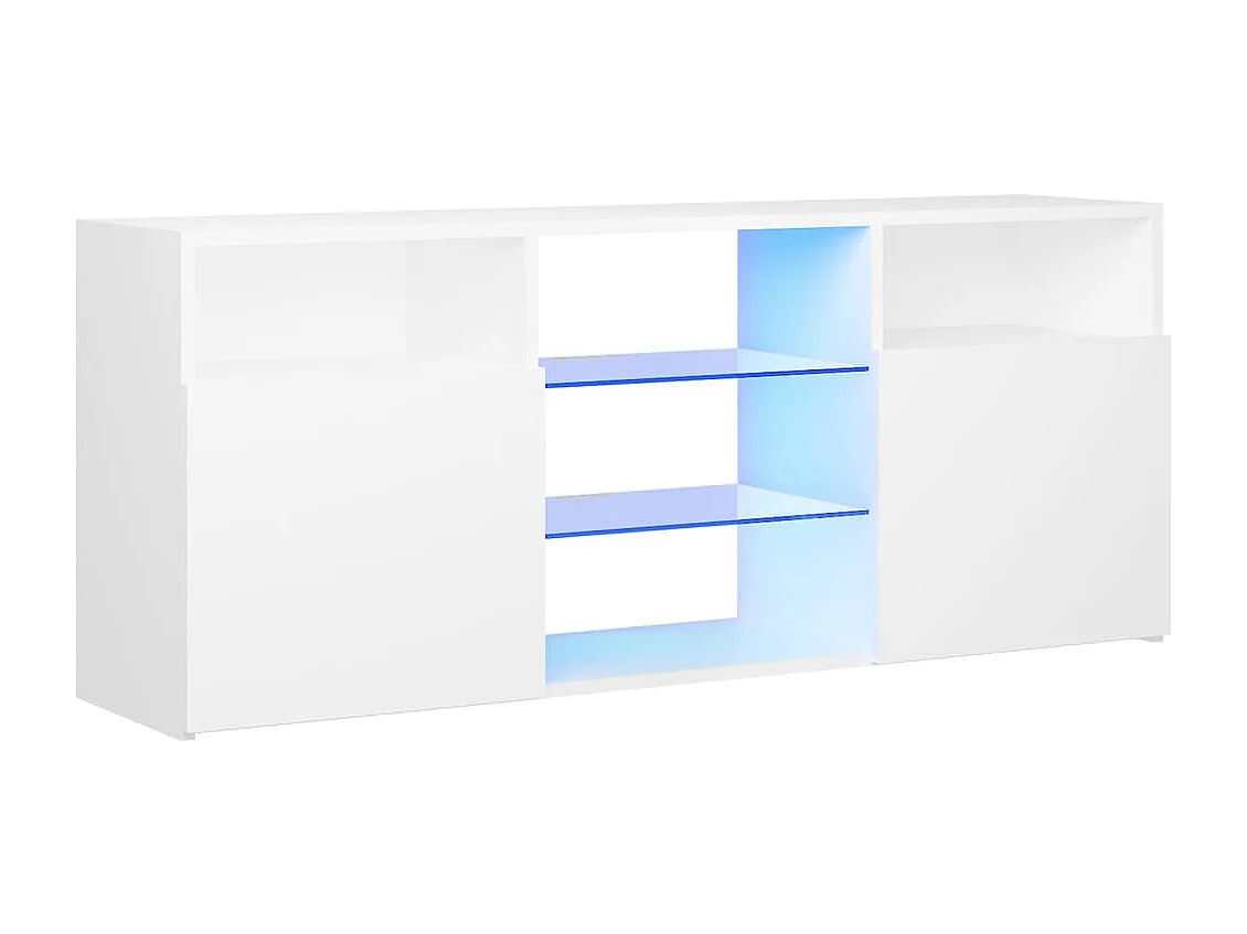Mueble TV con luces LED blancas 120x30x50 cm