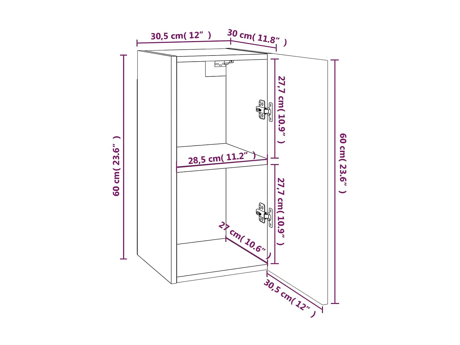 Móveis de TV 7 peças Carvalho fumê 30,5x30x60 cm Madeira projetada
