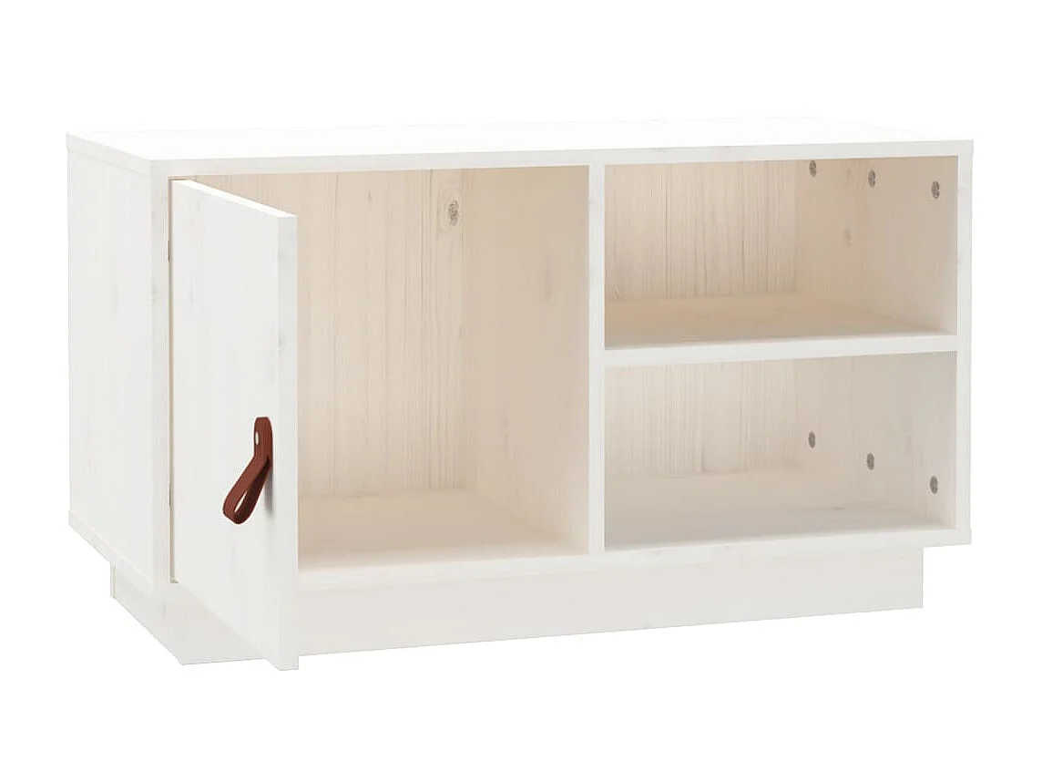 Meuble TV Blanc 70x34x40 cm Bois de pin massif