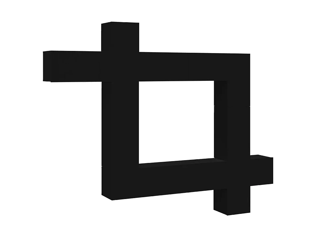 9-delige tv-standaardset zwart parket