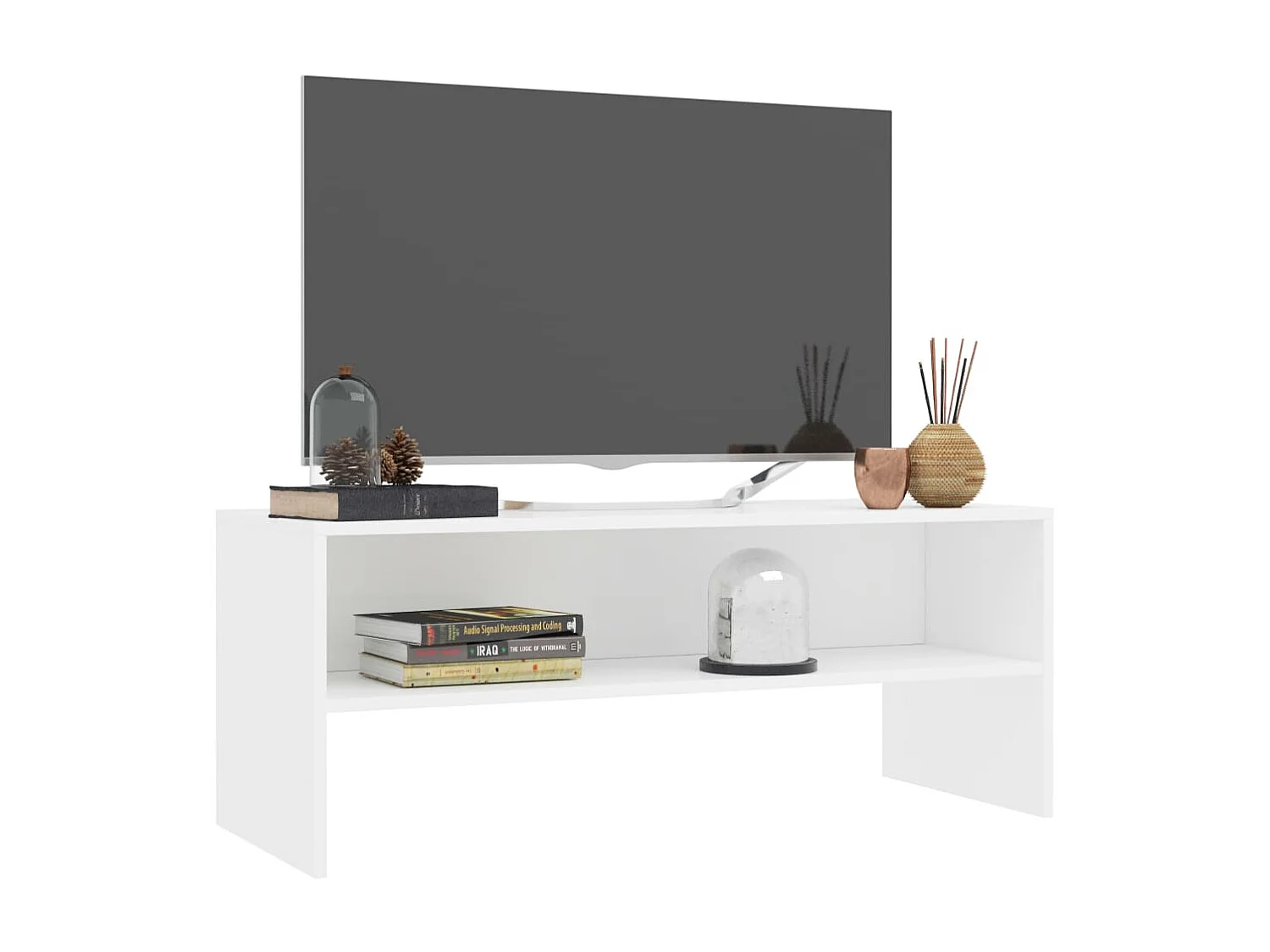 Meuble TV Blanc 100 x 40 x 40 cm Aggloméré