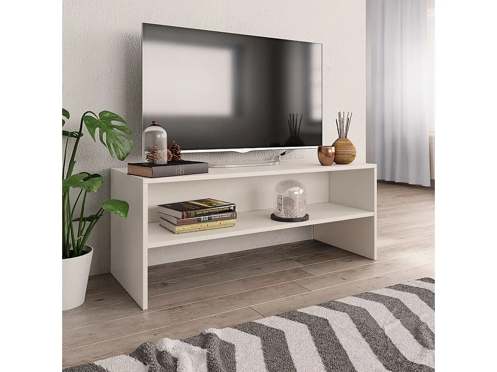 Weißes TV-Möbel, 100 x 40 x 40 cm, Spanplatte