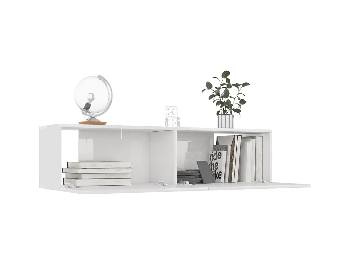 Mobile TV bianco lucido 120x30x30 cm in truciolare