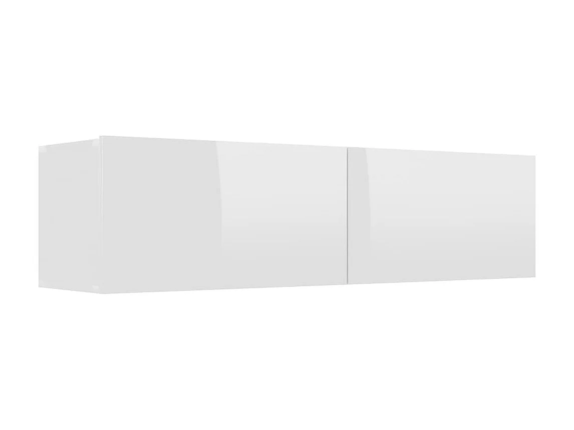 Meuble TV Blanc brillant 120x30x30 cm Aggloméré