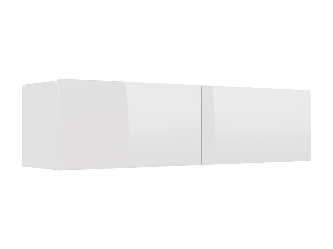 Meuble TV Blanc brillant 120x30x30 cm Aggloméré