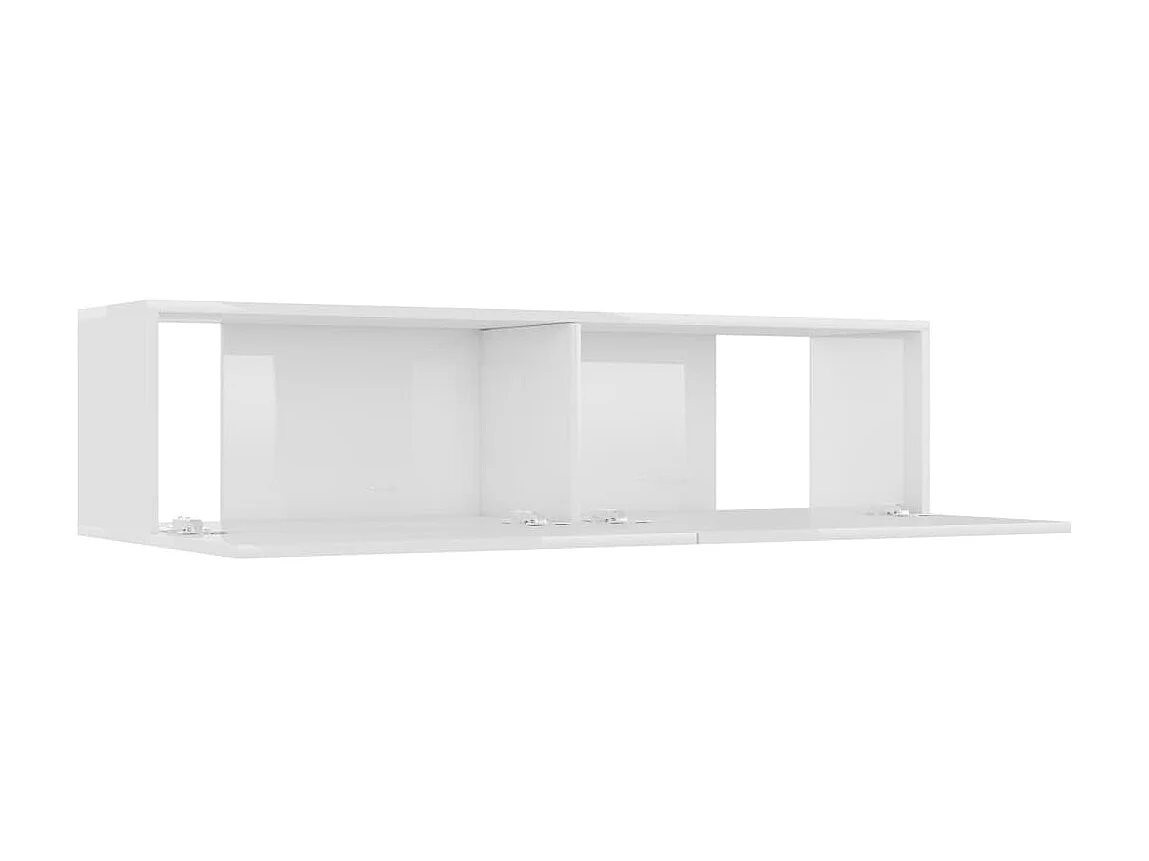 Meuble TV Blanc brillant 120x30x30 cm Aggloméré