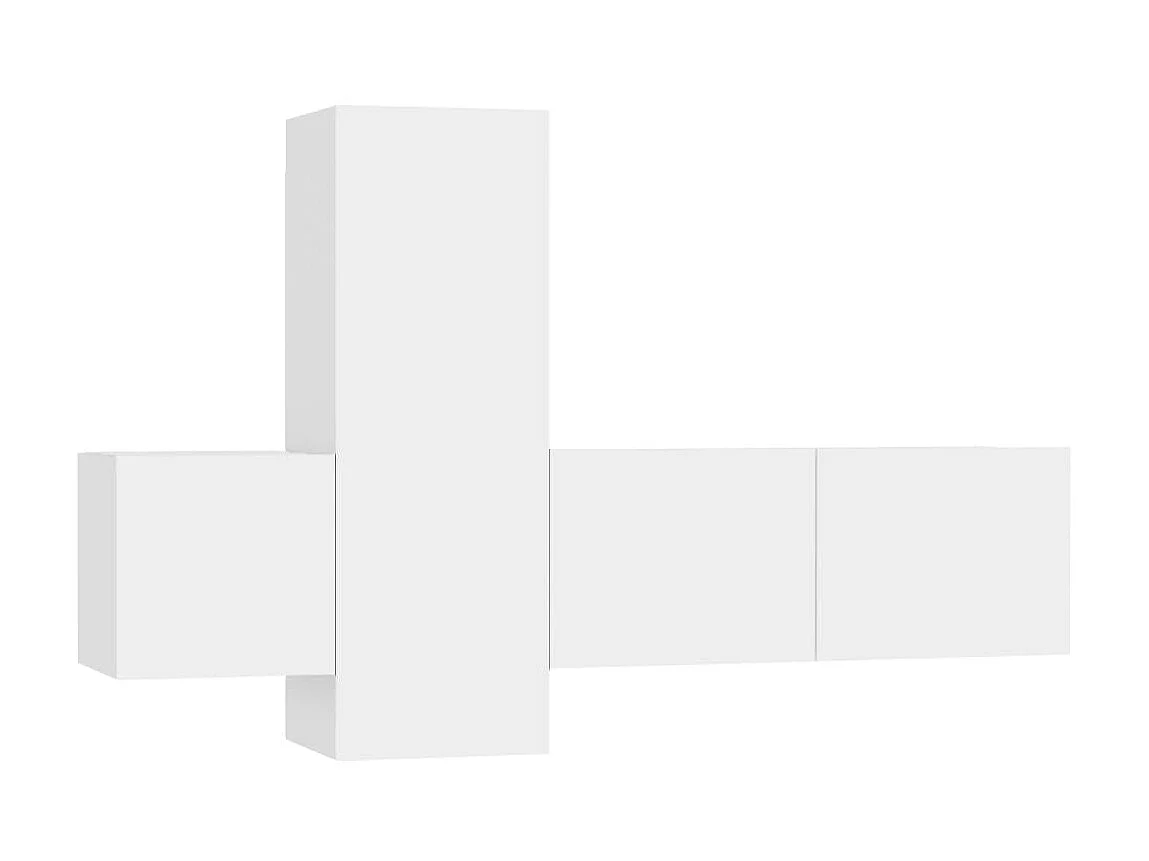 Conjunto de móveis para TV 3 peças em aglomerado branco