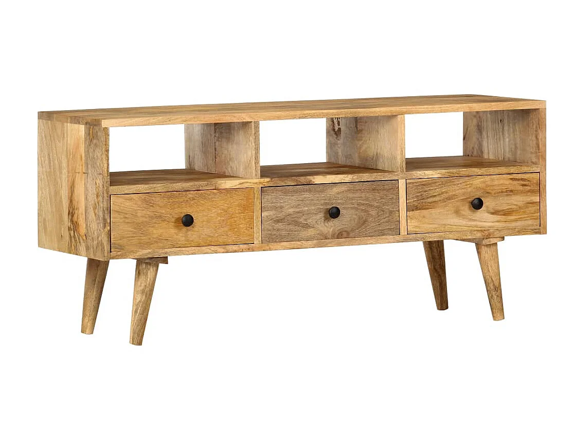 Meuble TV 110x36x50 cm Bois massif de manguier