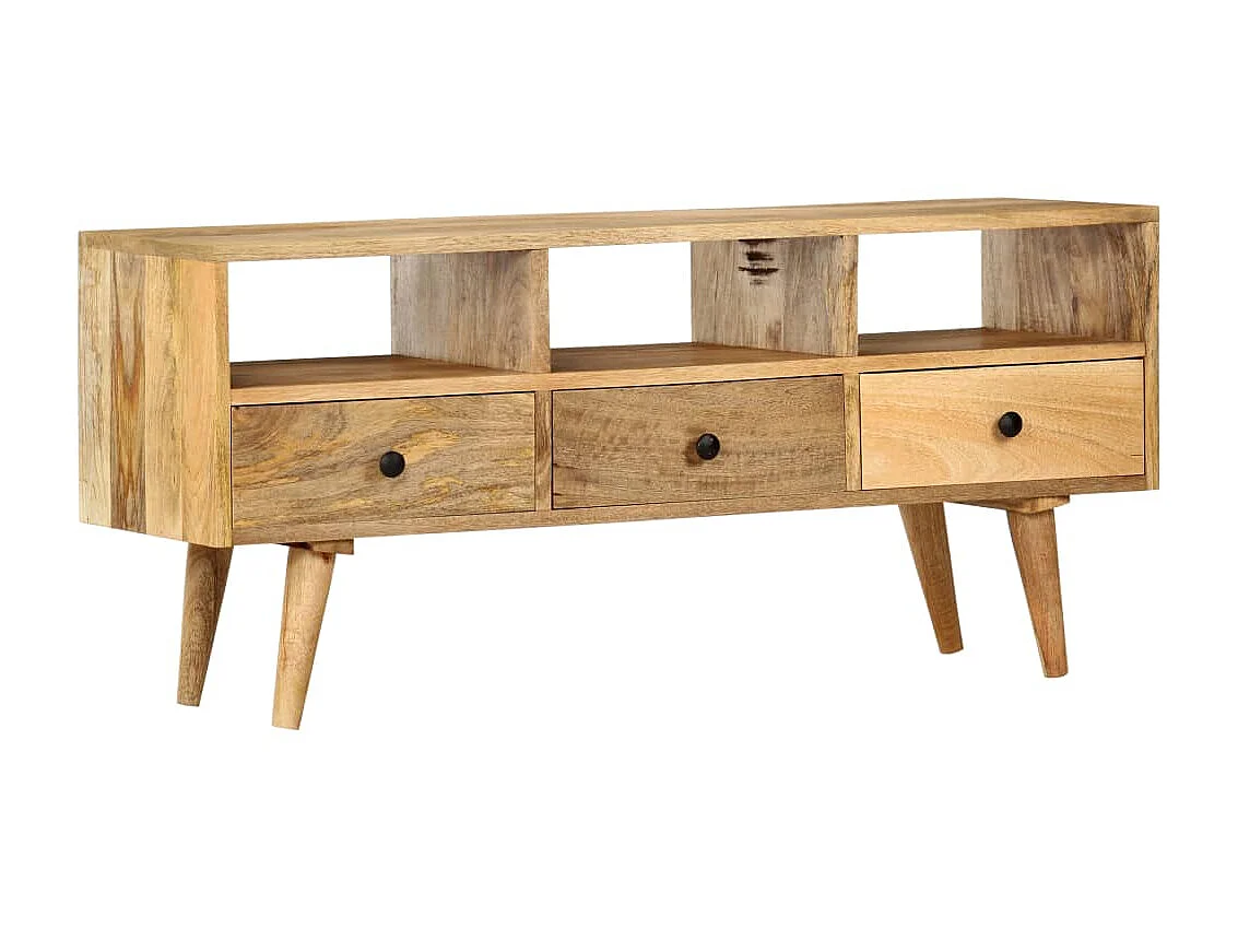 Meuble TV 110x36x50 cm Bois massif de manguier