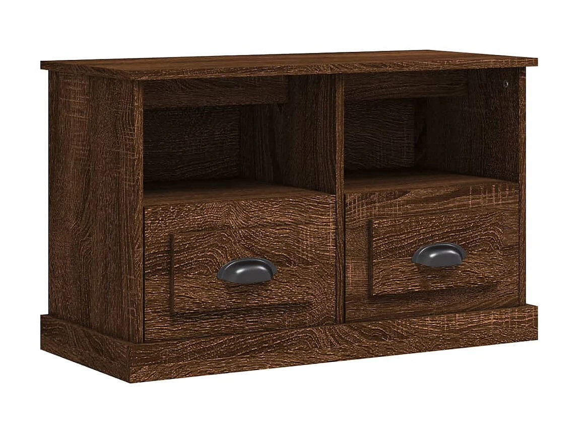Meuble TV chêne marron 80x35x50 cm bois d'ingénierie