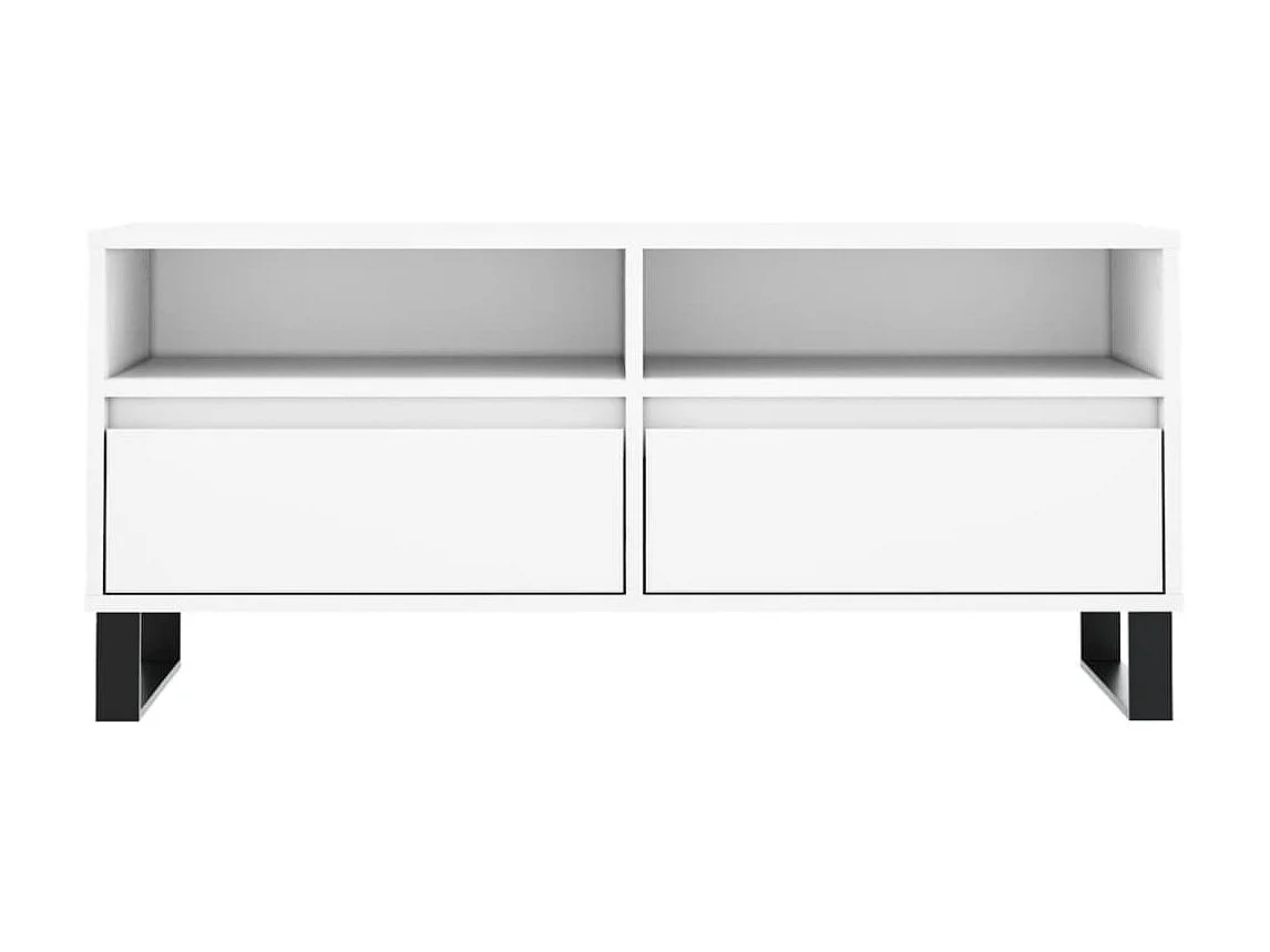 Mobile TV bianco 100x34,5x44,5 cm in derivati del legno