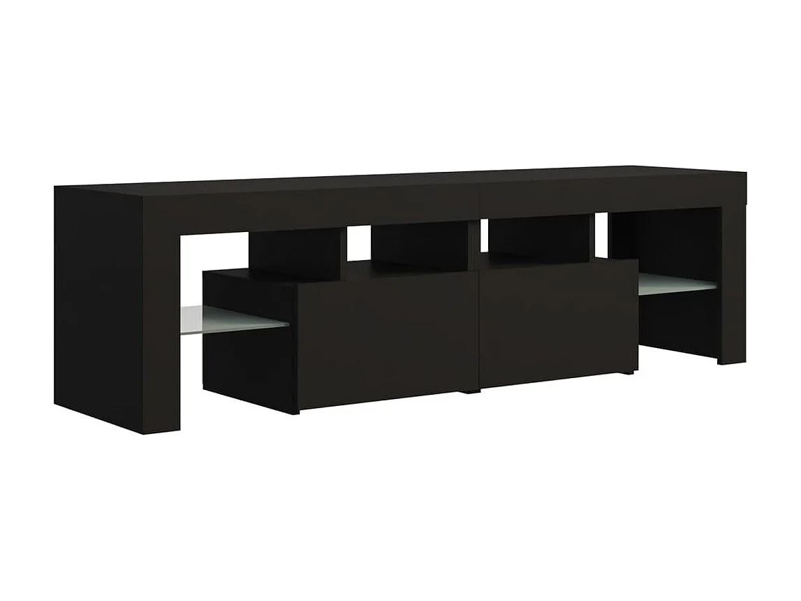 Mueble TV con luces LED Negro 140x36,5x40 cm