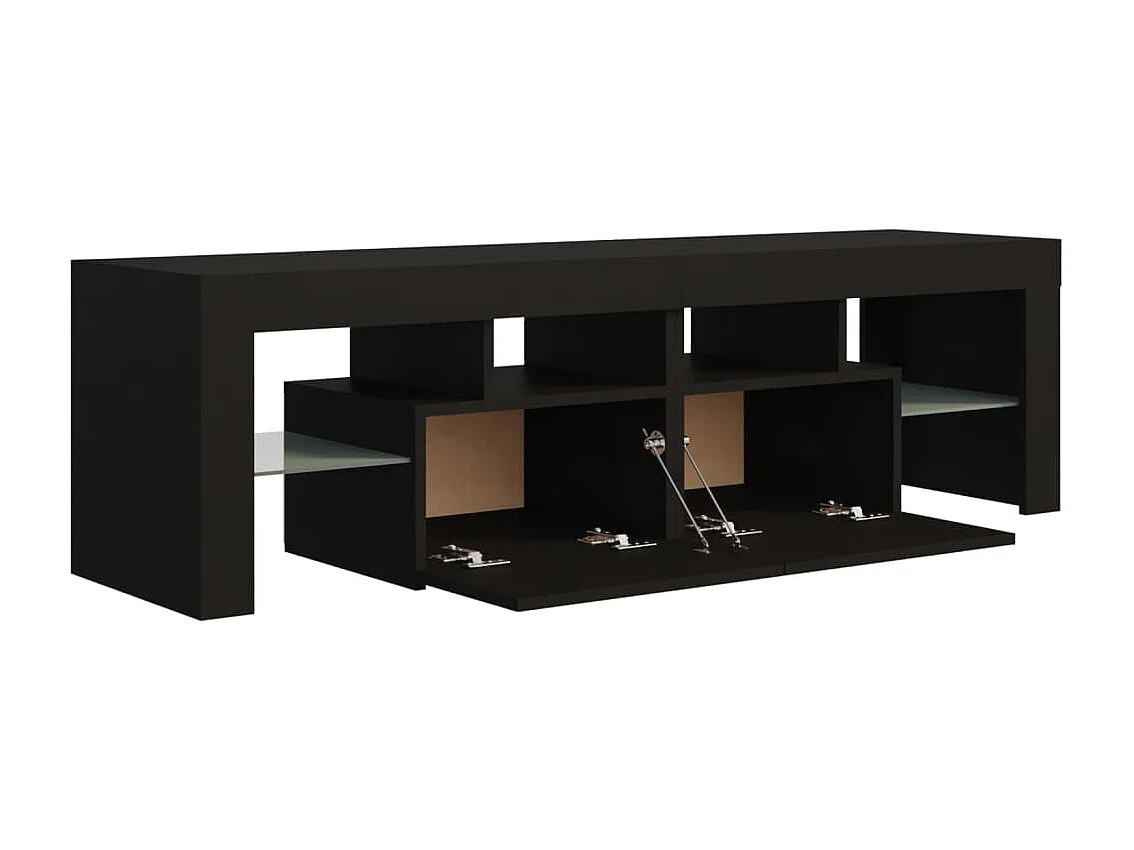 Mueble TV con luces LED Negro 140x36,5x40 cm