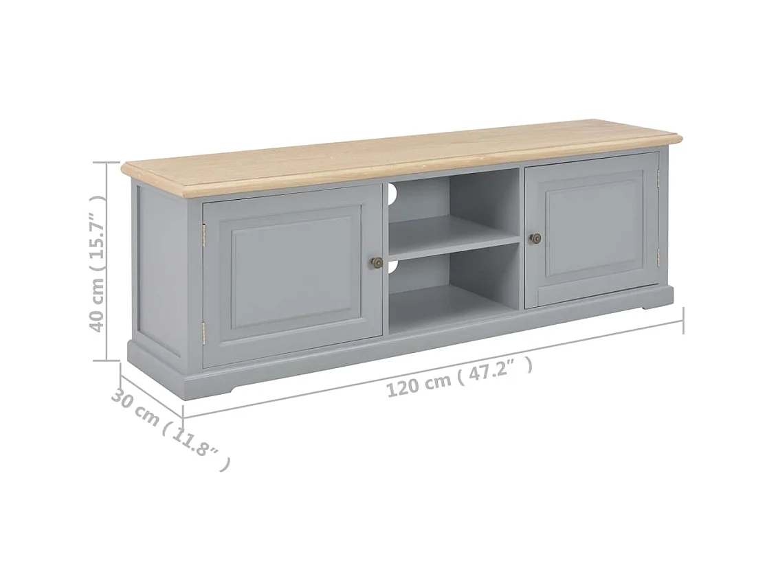 Meuble TV Gris 120 x 30 x 40 cm Bois