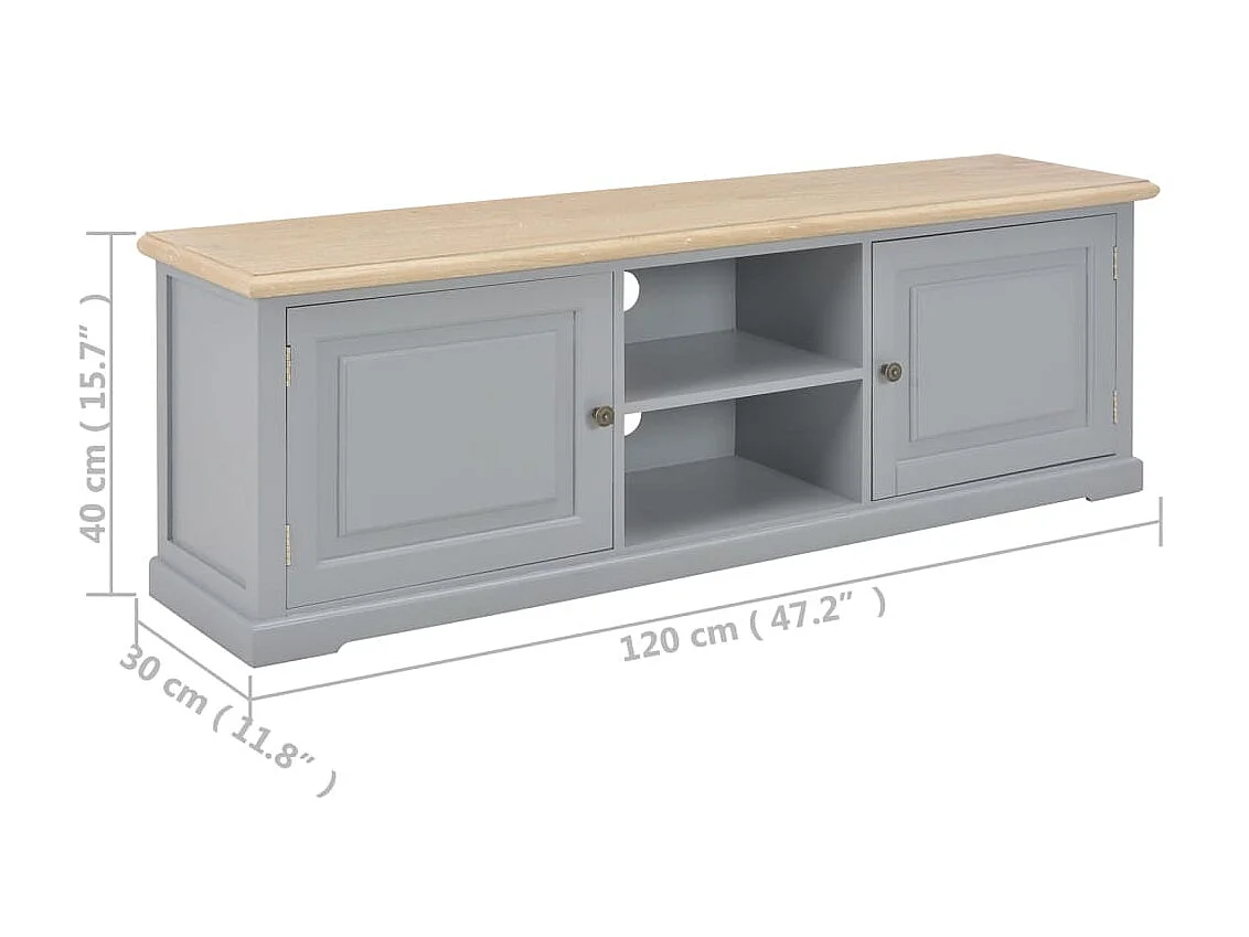 Meuble TV Gris 120 x 30 x 40 cm Bois