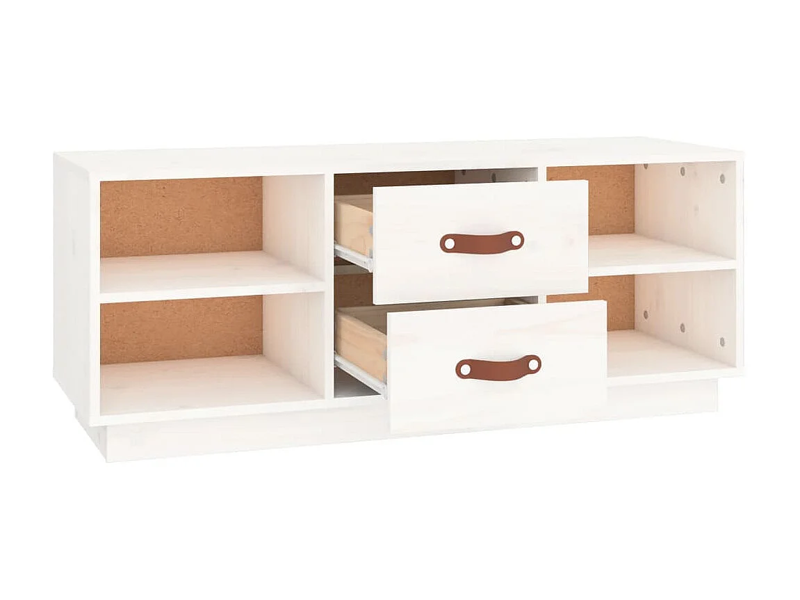 Wit TV-meubel 100x34x40 cm Massief grenenhout