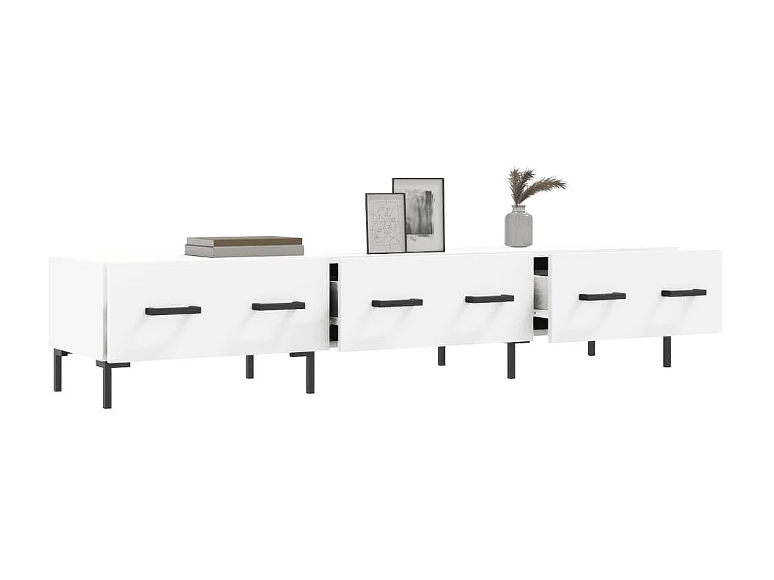 Mobile TV bianco 150x36x30 cm in derivati del legno