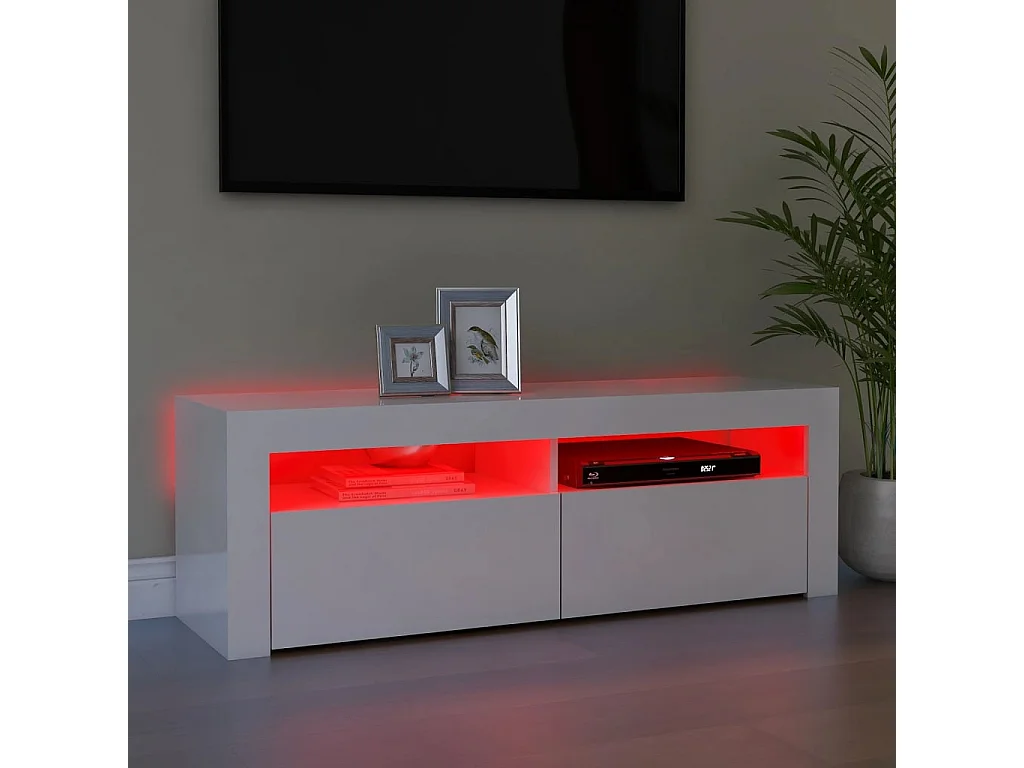 Mobile TV con luci LED bianche luminose 120x35x40 cm