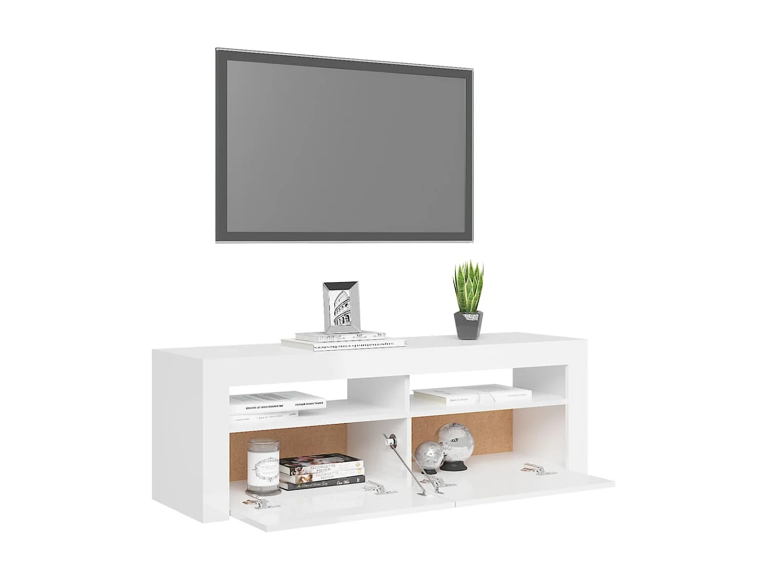 Mobile TV con luci LED bianche luminose 120x35x40 cm