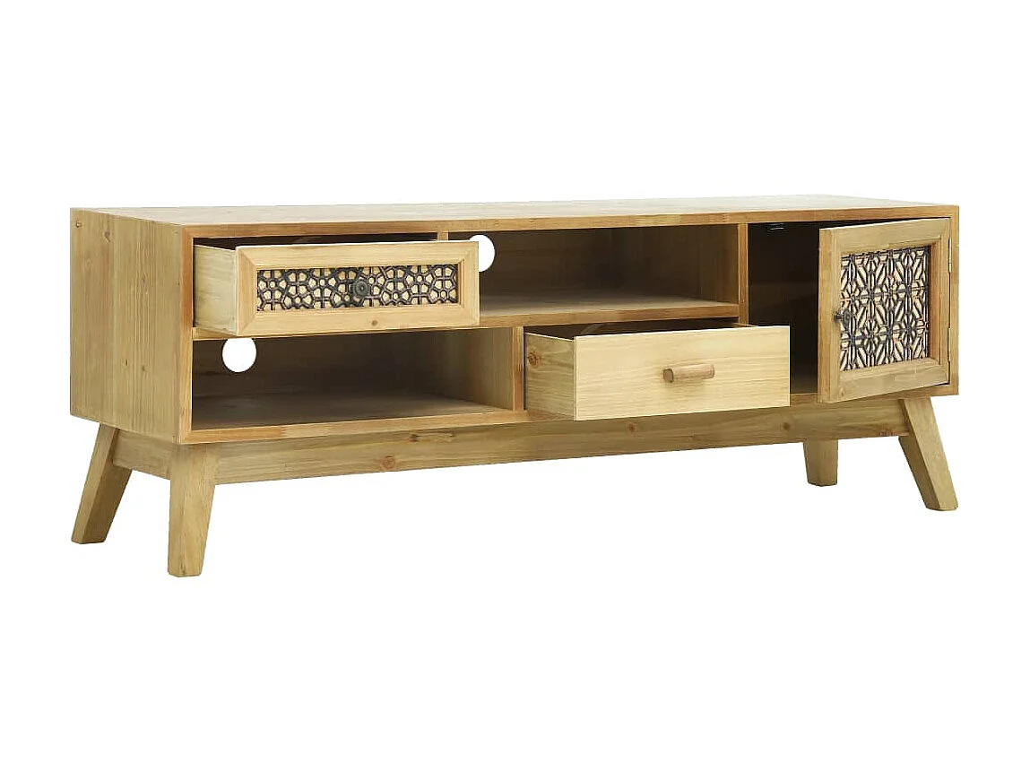 Bruin gesneden tv-meubel 120x30x42 cm hout
