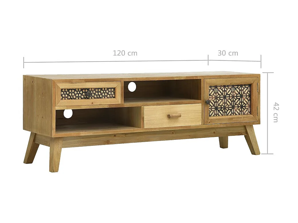 Bruin gesneden tv-meubel 120x30x42 cm hout