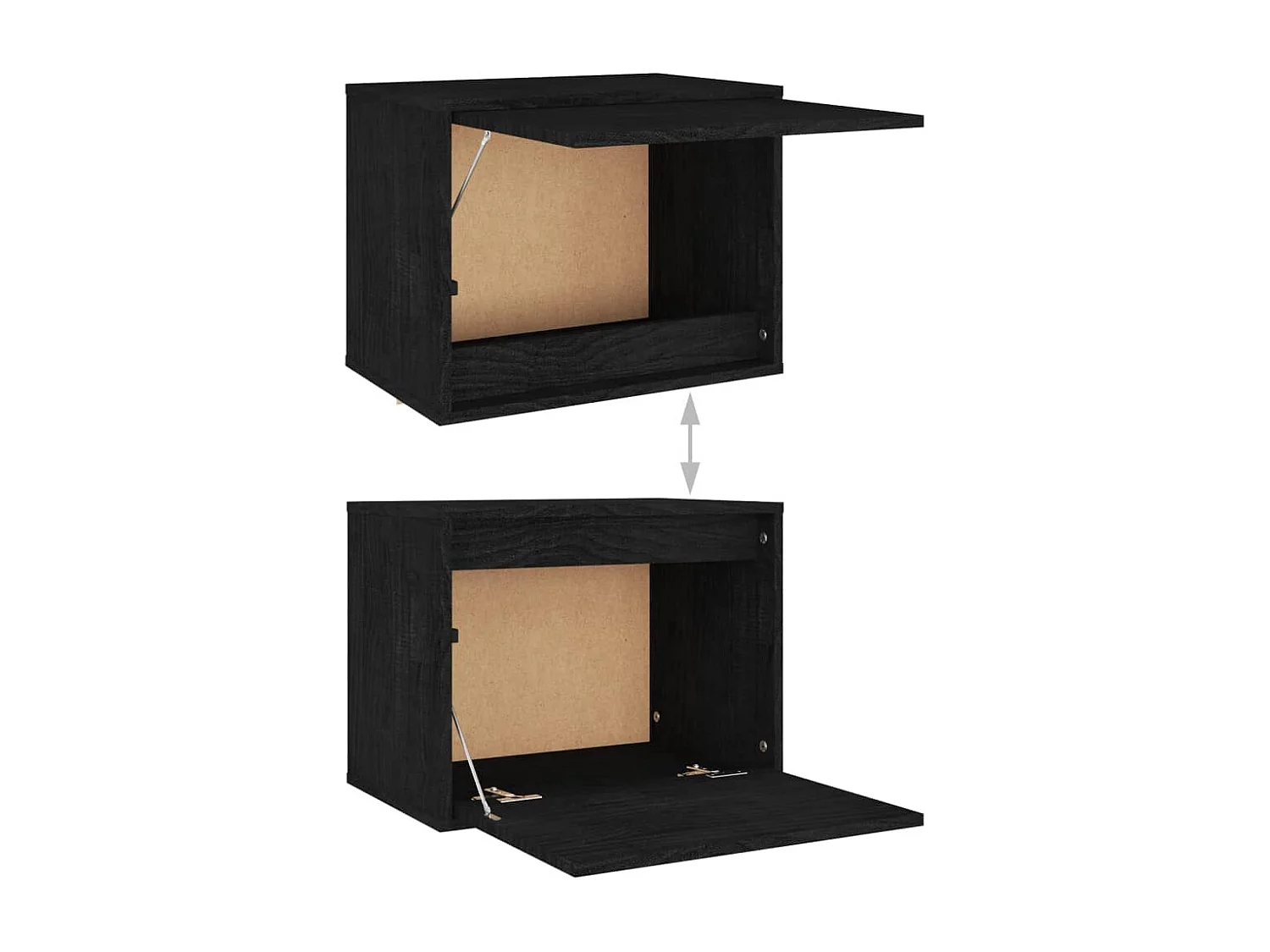Meubles TV 3 pcs Noir Bois massif de pin