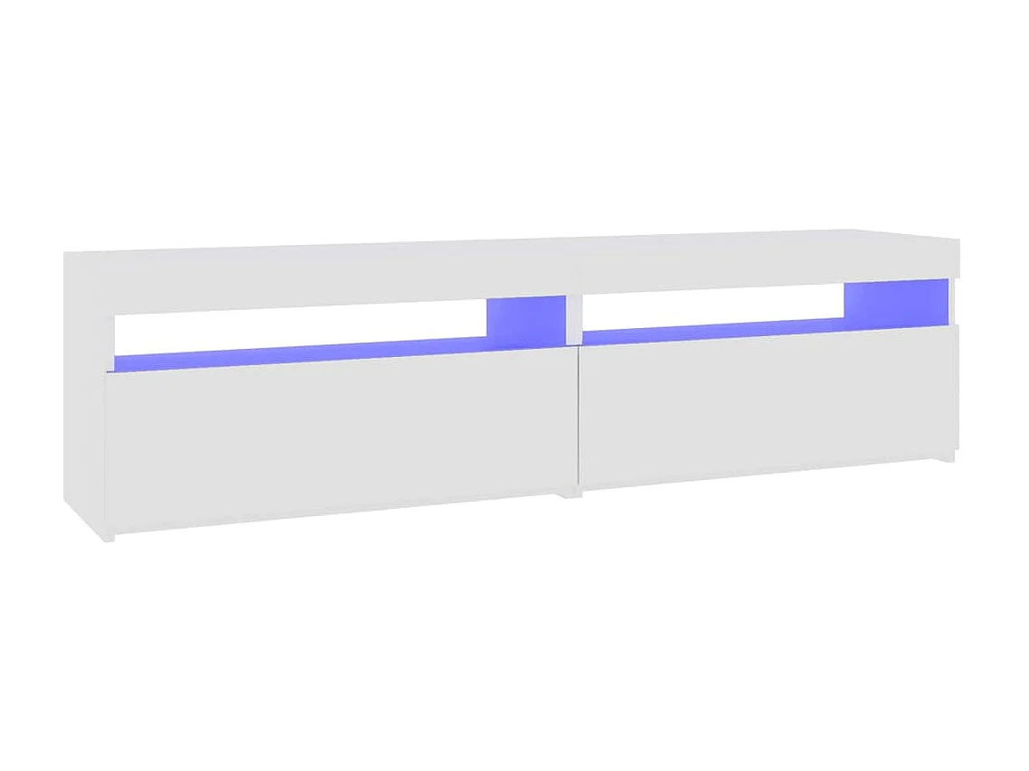 TV-Möbel 2 Stück mit LED-Leuchten, glänzend weiß, 75 x 35 x 40 cm