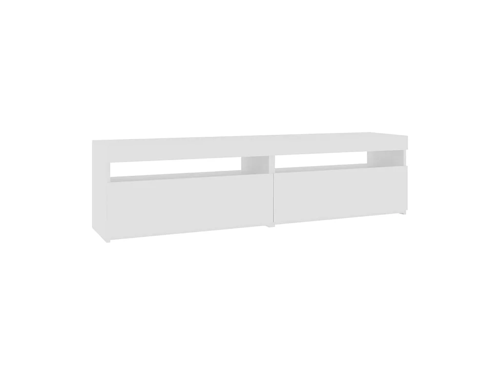 Mobile TV 2 pz con luci LED Bianco lucido 75x35x40 cm
