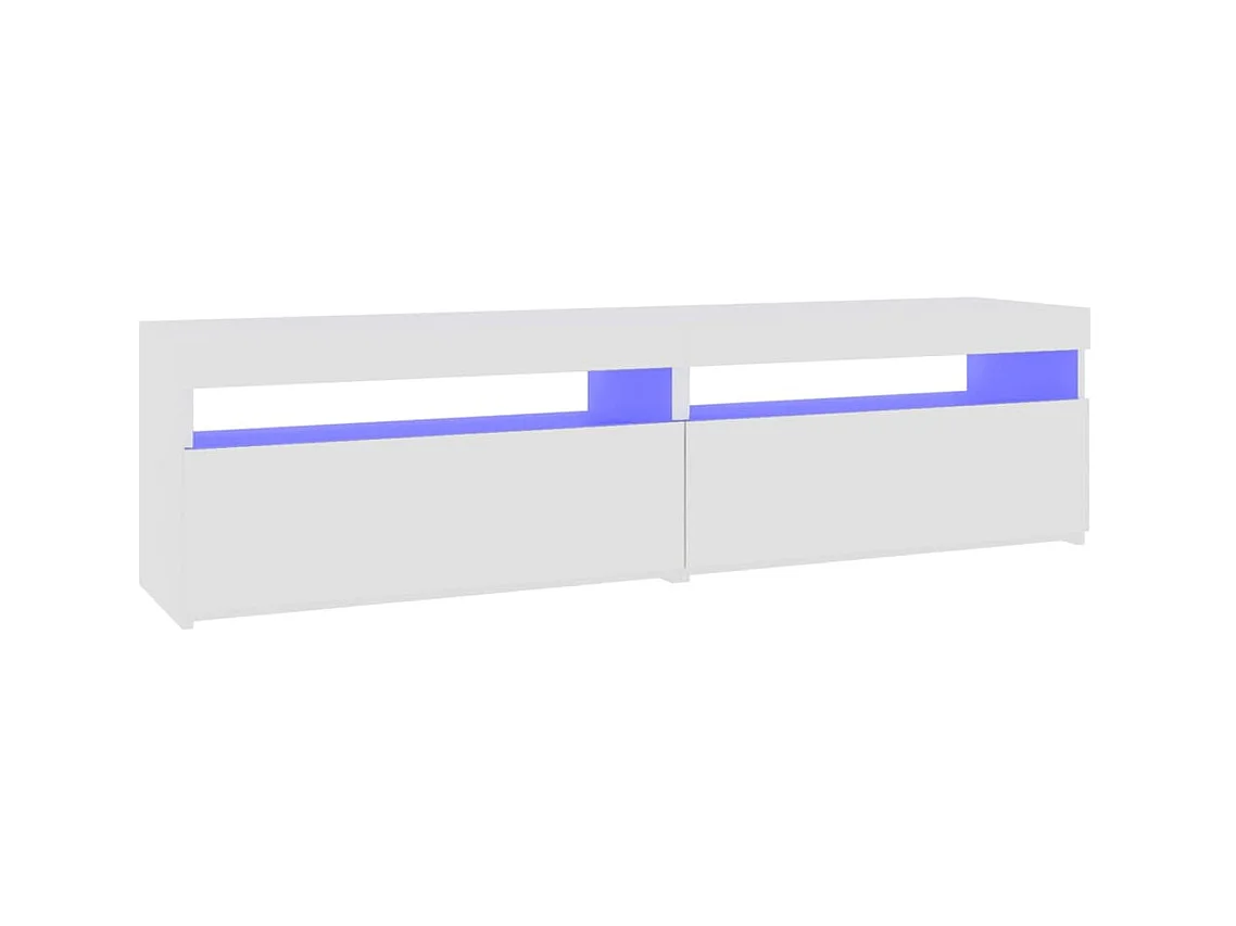 Mobile TV 2 pz con luci LED Bianco lucido 75x35x40 cm