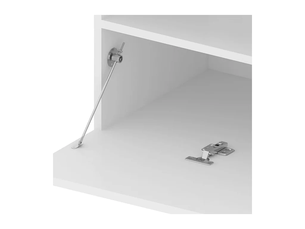 Mobile TV 2 pz con luci LED Bianco lucido 75x35x40 cm