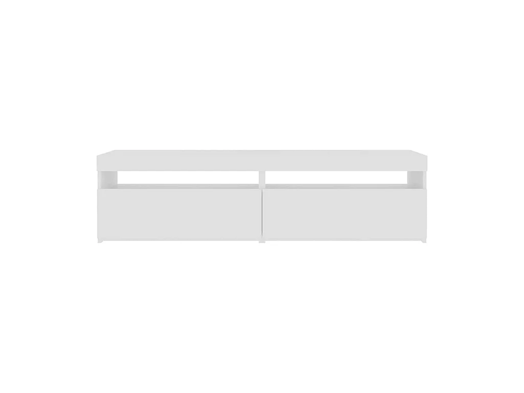Mobile TV 2 pz con luci LED Bianco lucido 75x35x40 cm