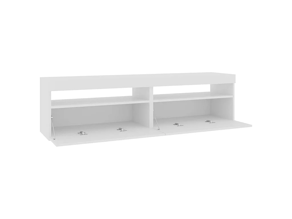 Meubles TV 2 pcs avec lumières LED Blanc brillant 75x35x40 cm