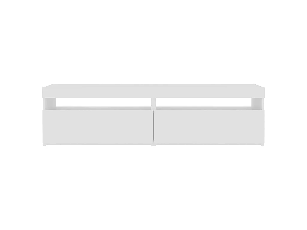 Meubles TV 2 pcs avec lumières LED Blanc brillant 75x35x40 cm