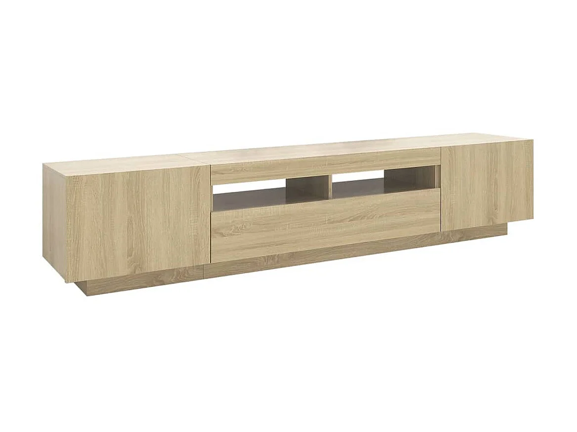 Meuble TV avec lumières LED Chêne sonoma 200x35x40 cm