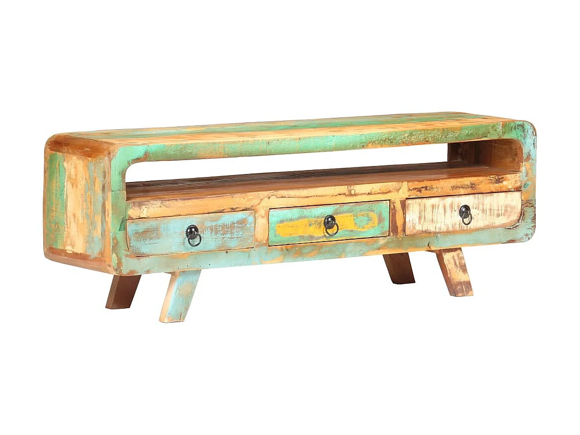 Móvel de TV 117x30x41 cm Madeira maciça recuperada