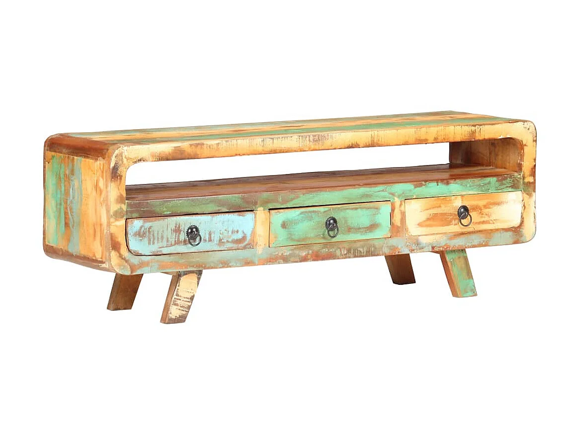 Móvel de TV 117x30x41 cm Madeira maciça recuperada