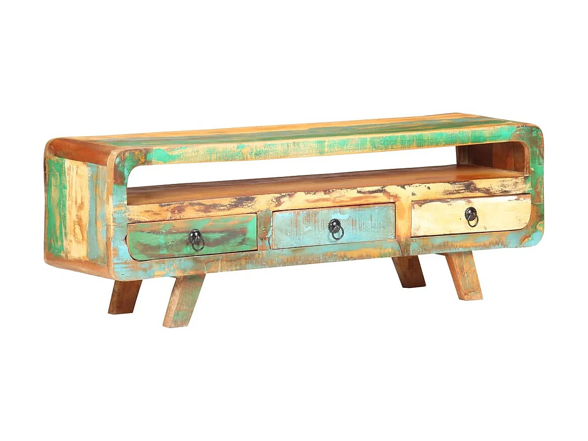 Meuble TV 117x30x41 cm Bois de récupération massif