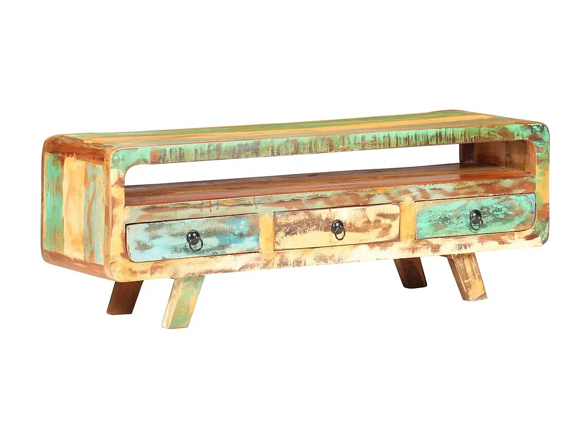 Meuble TV 117x30x41 cm Bois de récupération massif