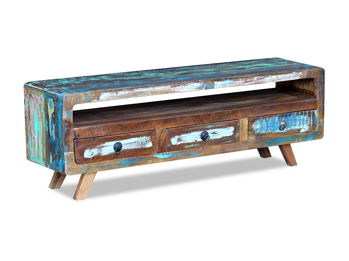 Mueble TV con 3 cajones Madera maciza recuperada