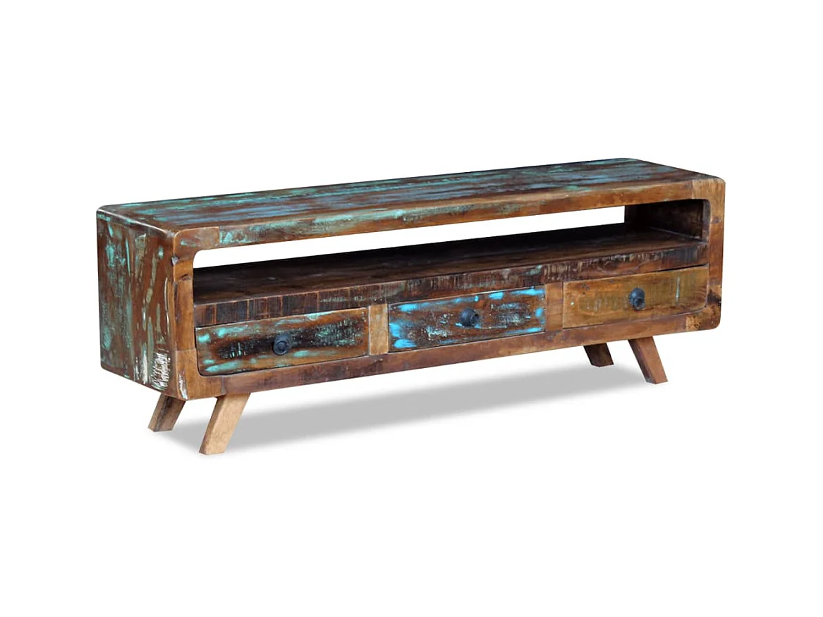 Mueble TV con 3 cajones Madera maciza recuperada