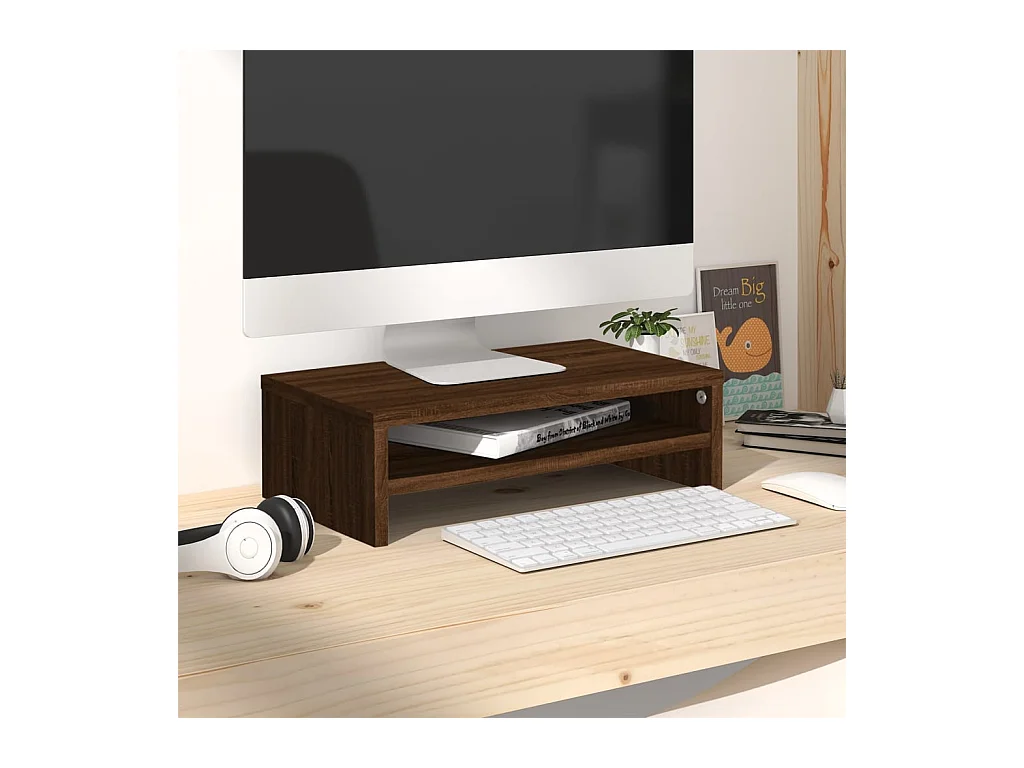 Support de moniteur Chêne marron 42x24x13 cm Bois d'ingénierie