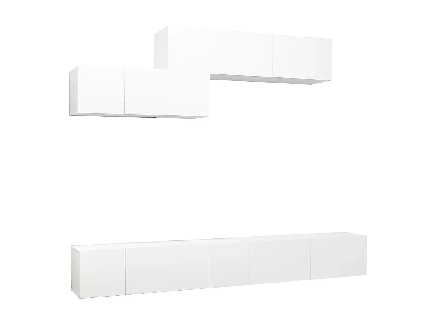 Set mobile TV 6 pezzi in truciolare bianco