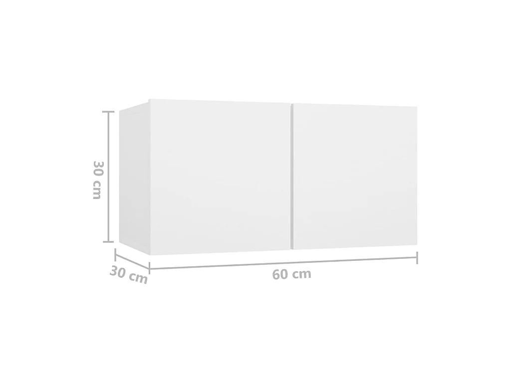 Ensemble de meuble TV 8 pcs Blanc Aggloméré