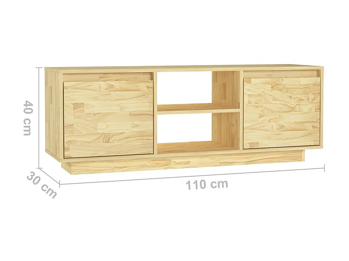 Meuble TV 110x30x40 cm bois de pin massif