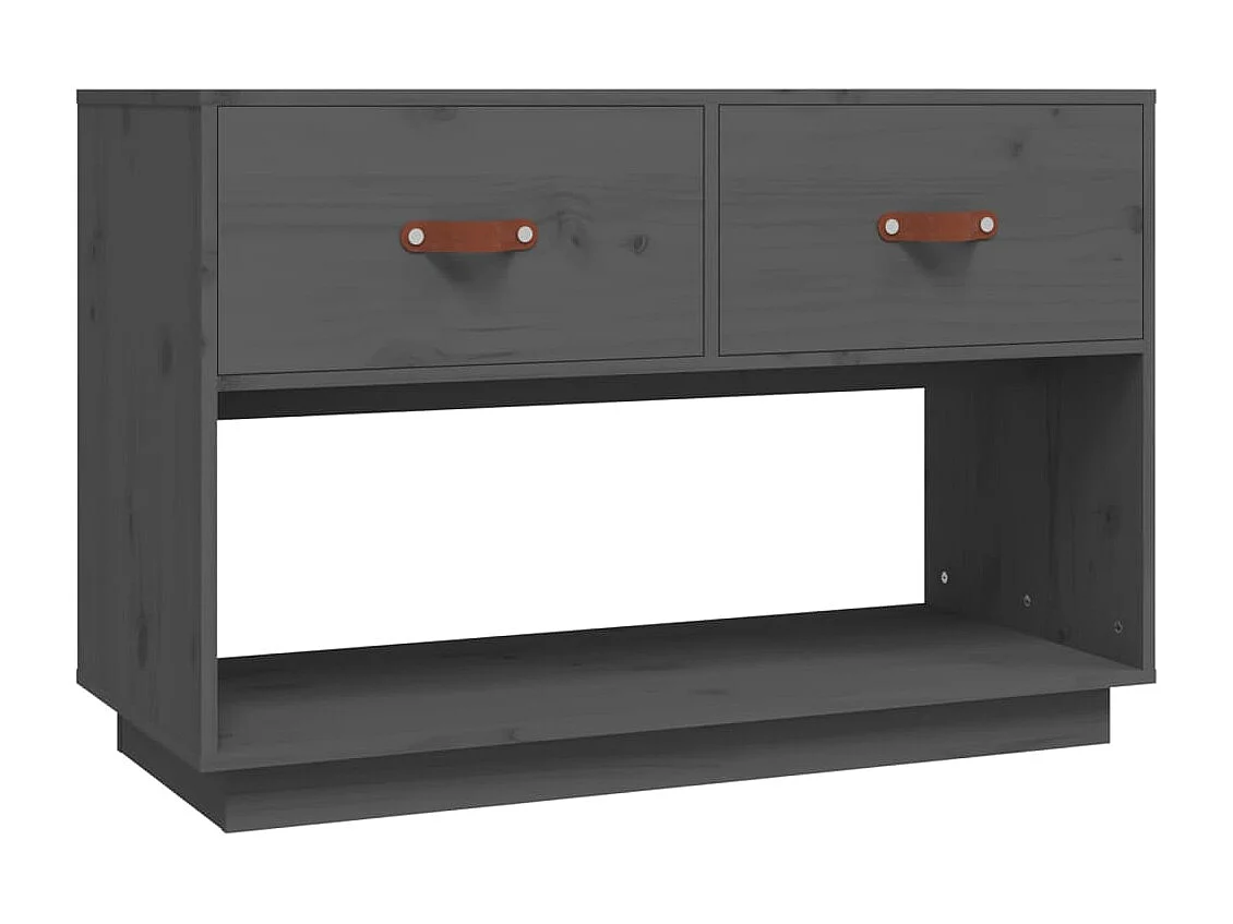 Meuble TV Gris 90x40x60 cm Bois de pin massif