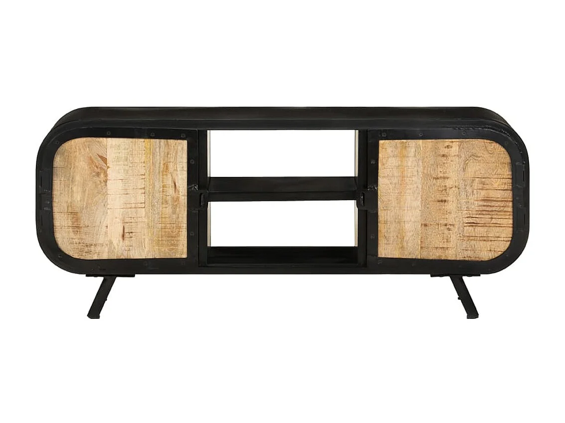 Meuble TV 110x30x45 cm Bois de manguier brut