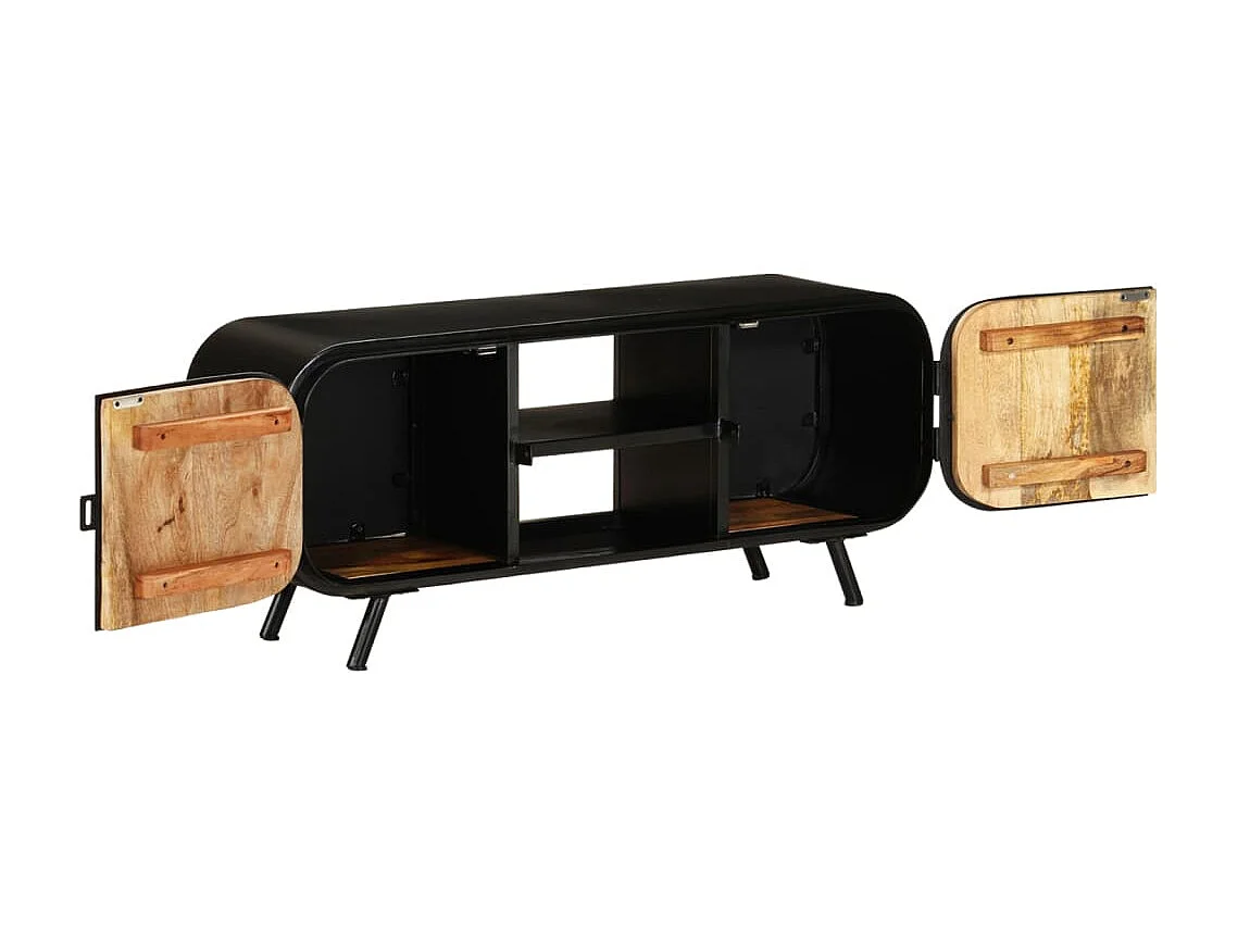 Meuble TV 110x30x45 cm Bois de manguier brut