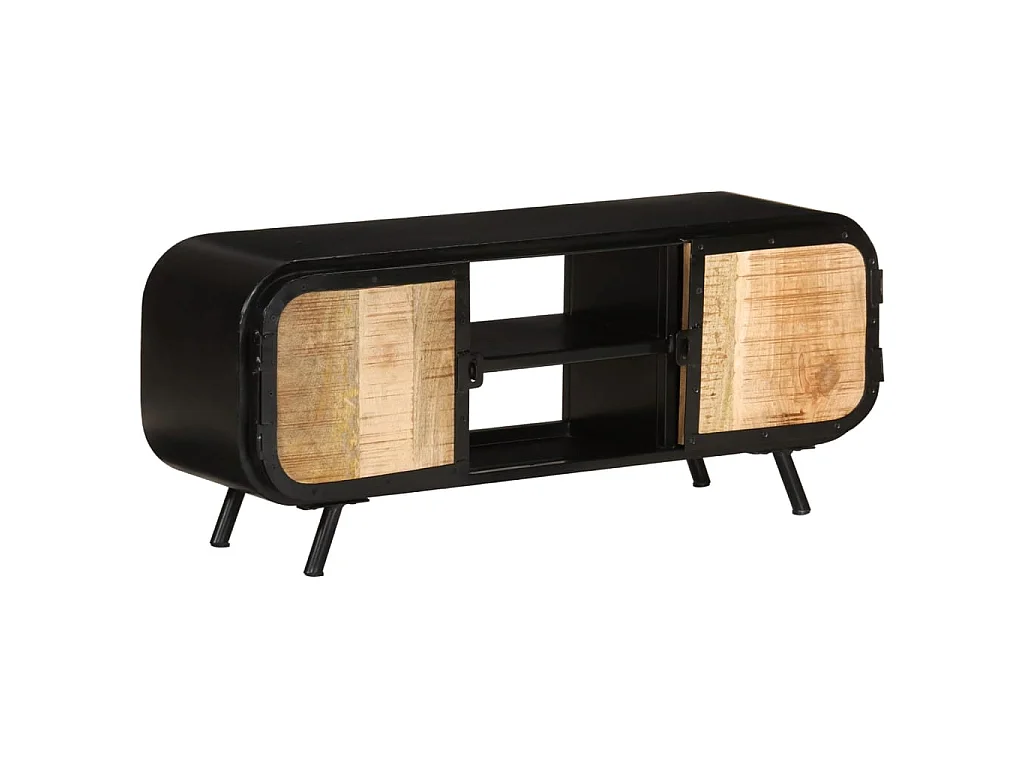 Meuble TV 110x30x45 cm Bois de manguier brut