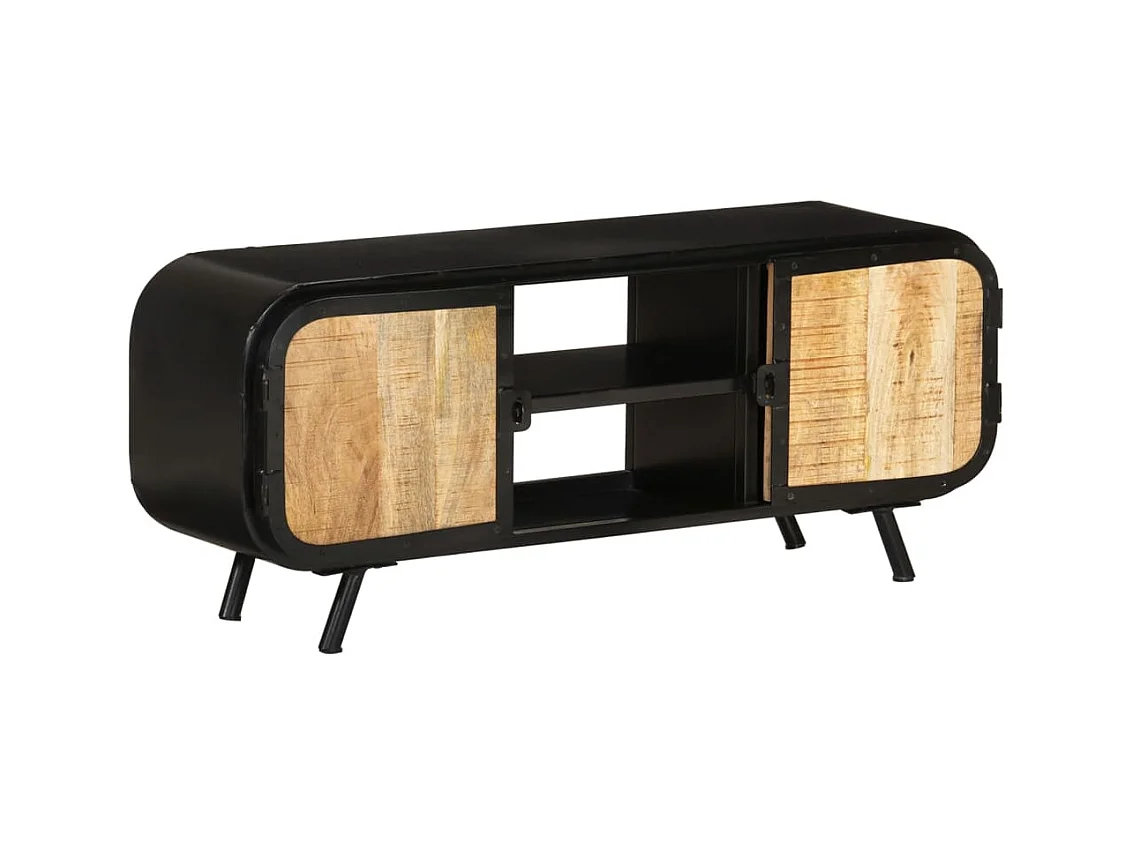 TV-Schrank 110x30x45 cm Rohes Mangoholz