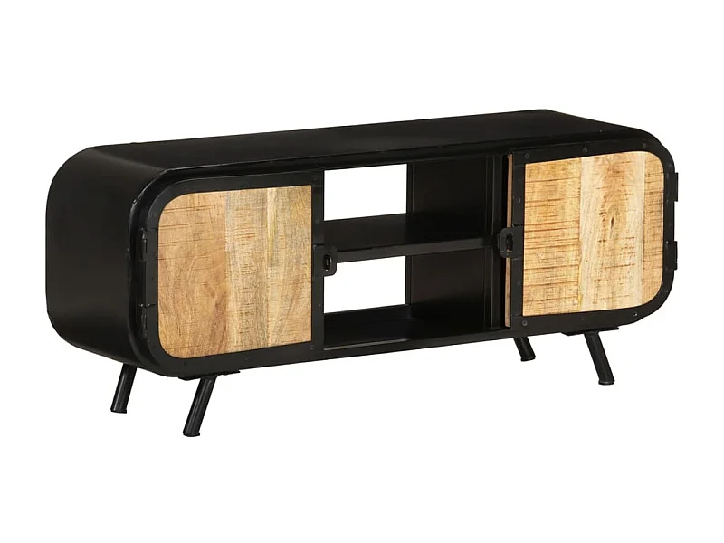 Meuble TV 110x30x45 cm Bois de manguier brut